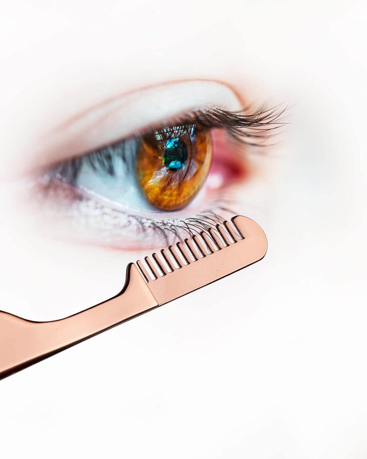 Eyelash Curlers with Comb and Eyelash Applicator Tweezers with Comb IMMER LIEBEN Press for 10 Seconds to Naturally Curl Your Lashes Rose Gold