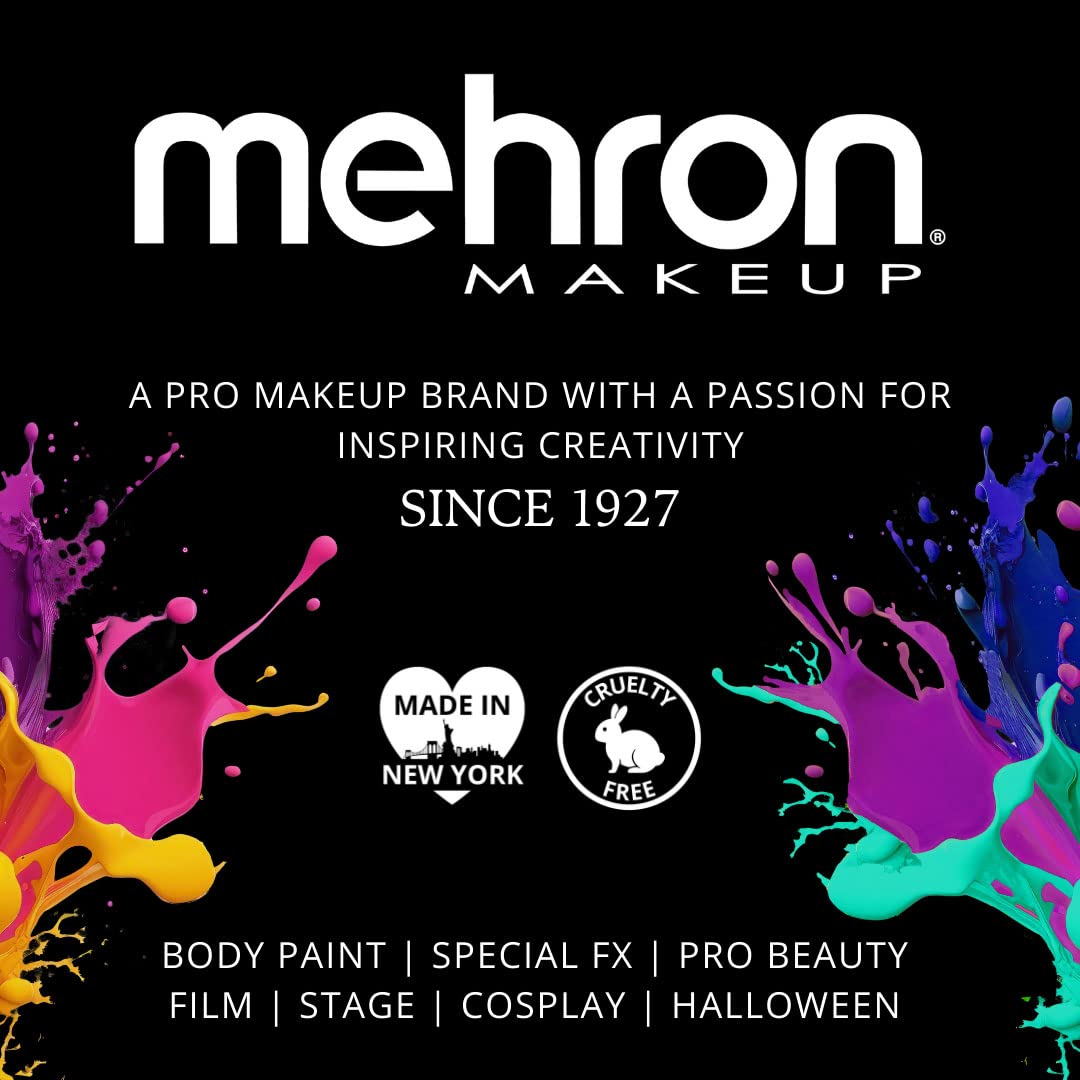 Mehron Makeup Metallic Powder (.17 oz) with Mixing Liquid (1 oz) (Silver)