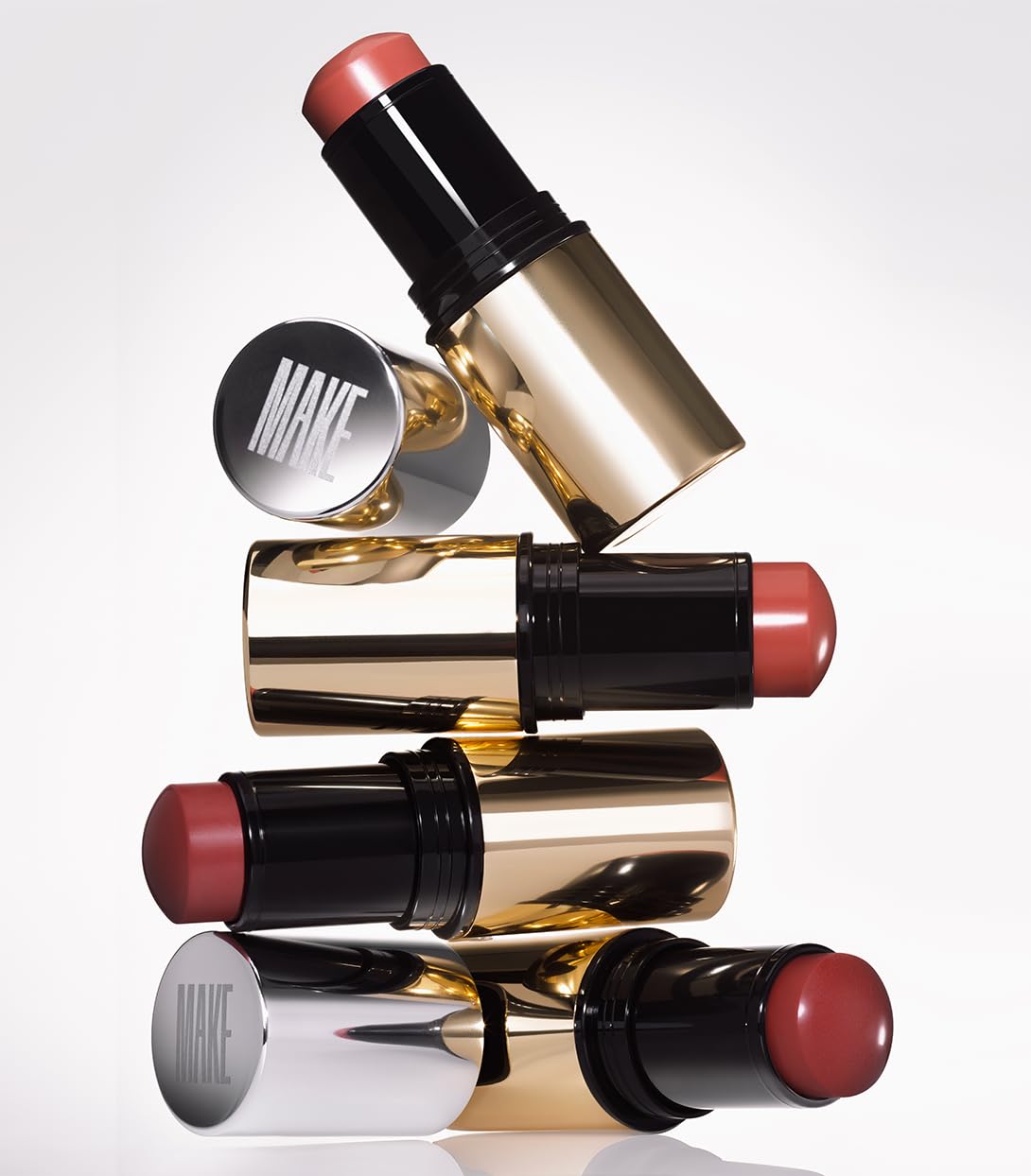 MAKE Beauty Heat Stroke Cream Blush Stick for Cheeks with Natural Hydrating Dewy Finish. Creamy Gel Blush Balm - Shade Stimulated, Hot Pink Cheek Tint