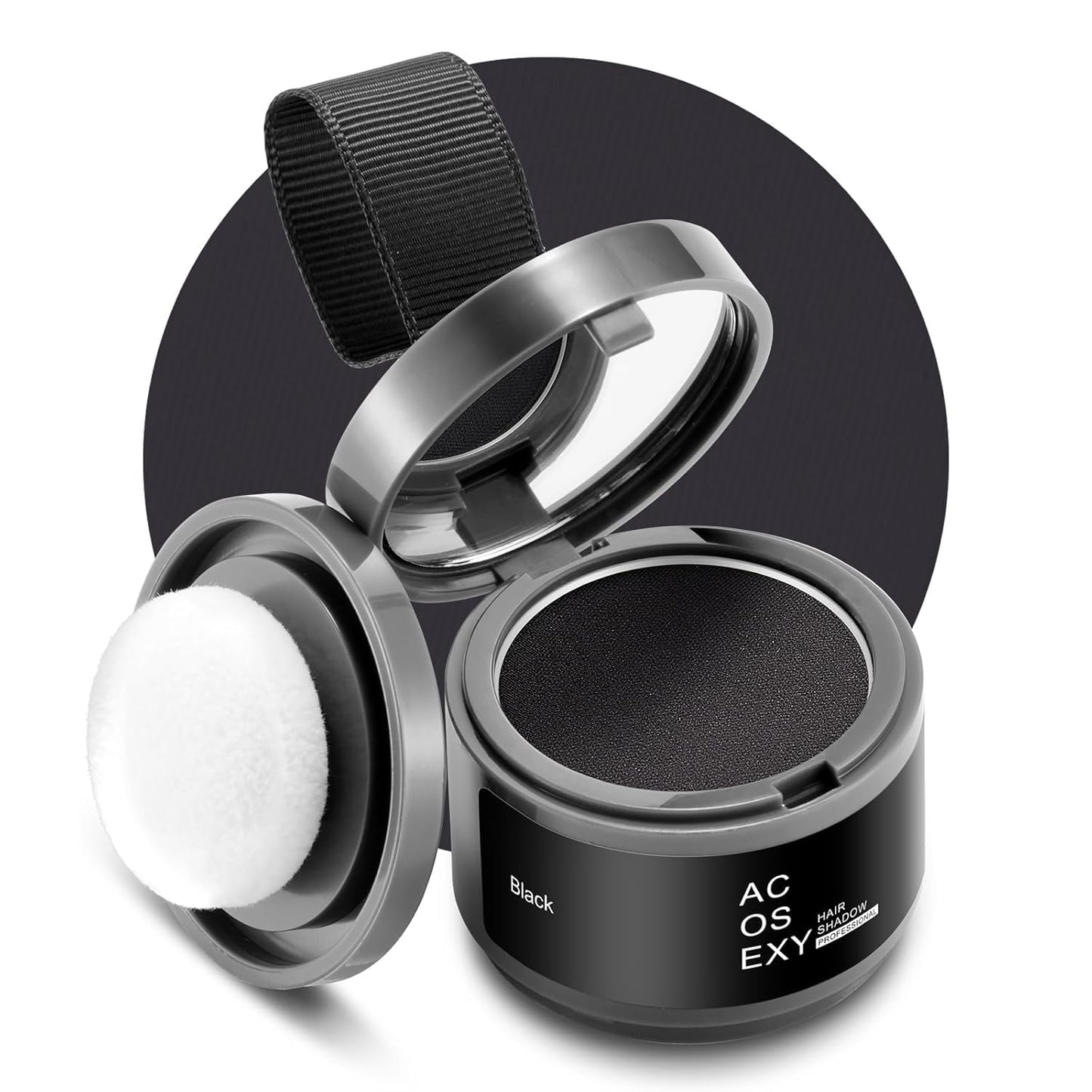 Root Touch Up Hair Powder, Instantly Covers Hairline Shadow, Dark Brown for Thinning Hair, Women/Men, 32 Fl Oz, Natural, Alcohol Free, Semi-Permanent, Includes Direction (Black, Bald Spots)