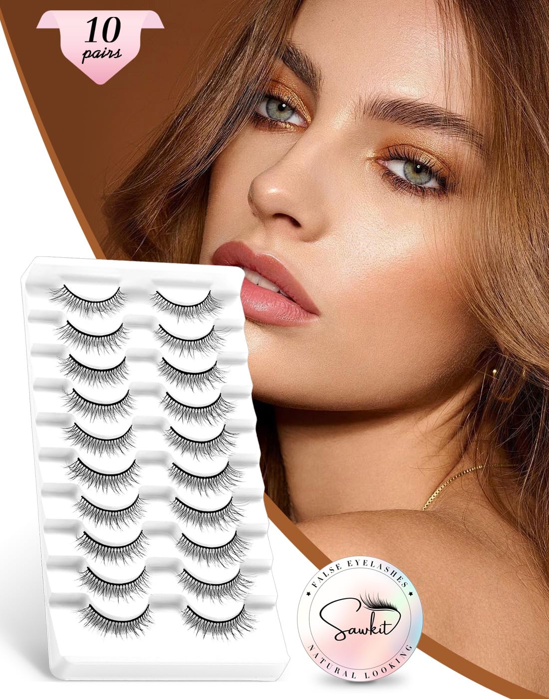 Classic Fake Eyelashes – 4-10mm Lash Extensions – Luxurious Natural Mink Lashes Eyelash Extensions – Comfortable and Easy to Apply – High-End Fiber Lashes for Superior Volume
