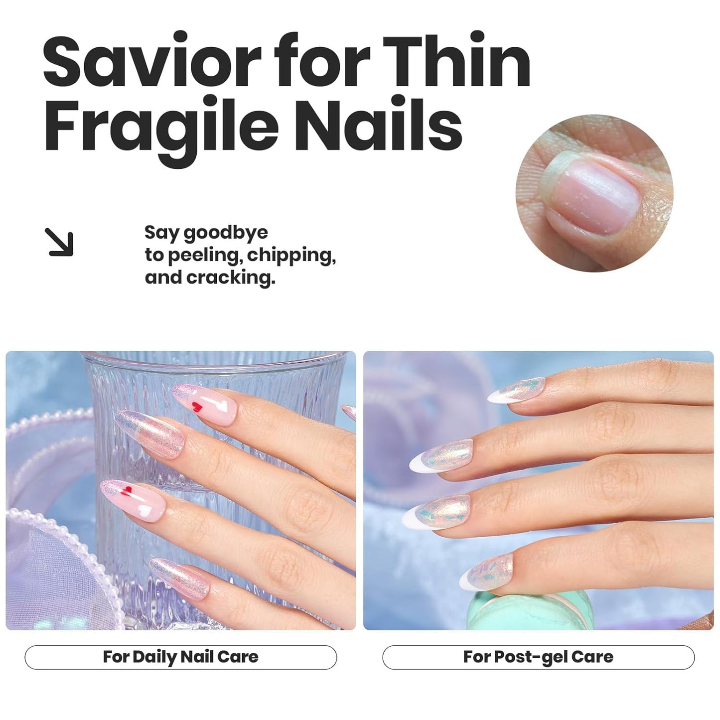 Beetles Chameleon Nail Polish Set, 6 Colors Dreamy Pastel Quick Dry Nail Polish,Glitter Colors Fingernail Polish DIY Nail Lacquer Nail Art Kit Home Gift for Women Girl