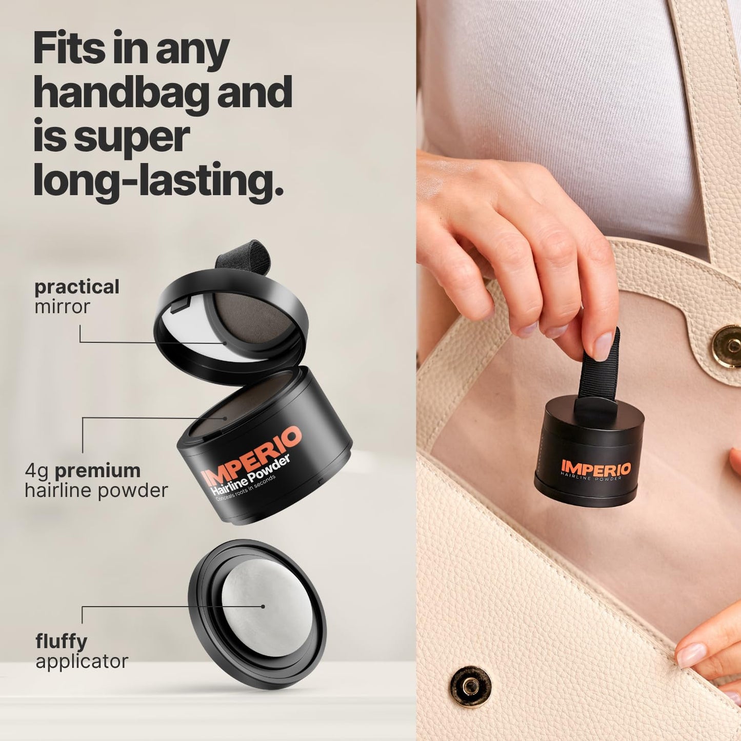 IMPERIO Root Touch Up Hair Powder for Concealing Hair Loss instantly - Hairline Powder for Women & Men - Water resistant Root Cover Up for Thinning Hair in Premium Hairdressing Quality (Medium Blonde)