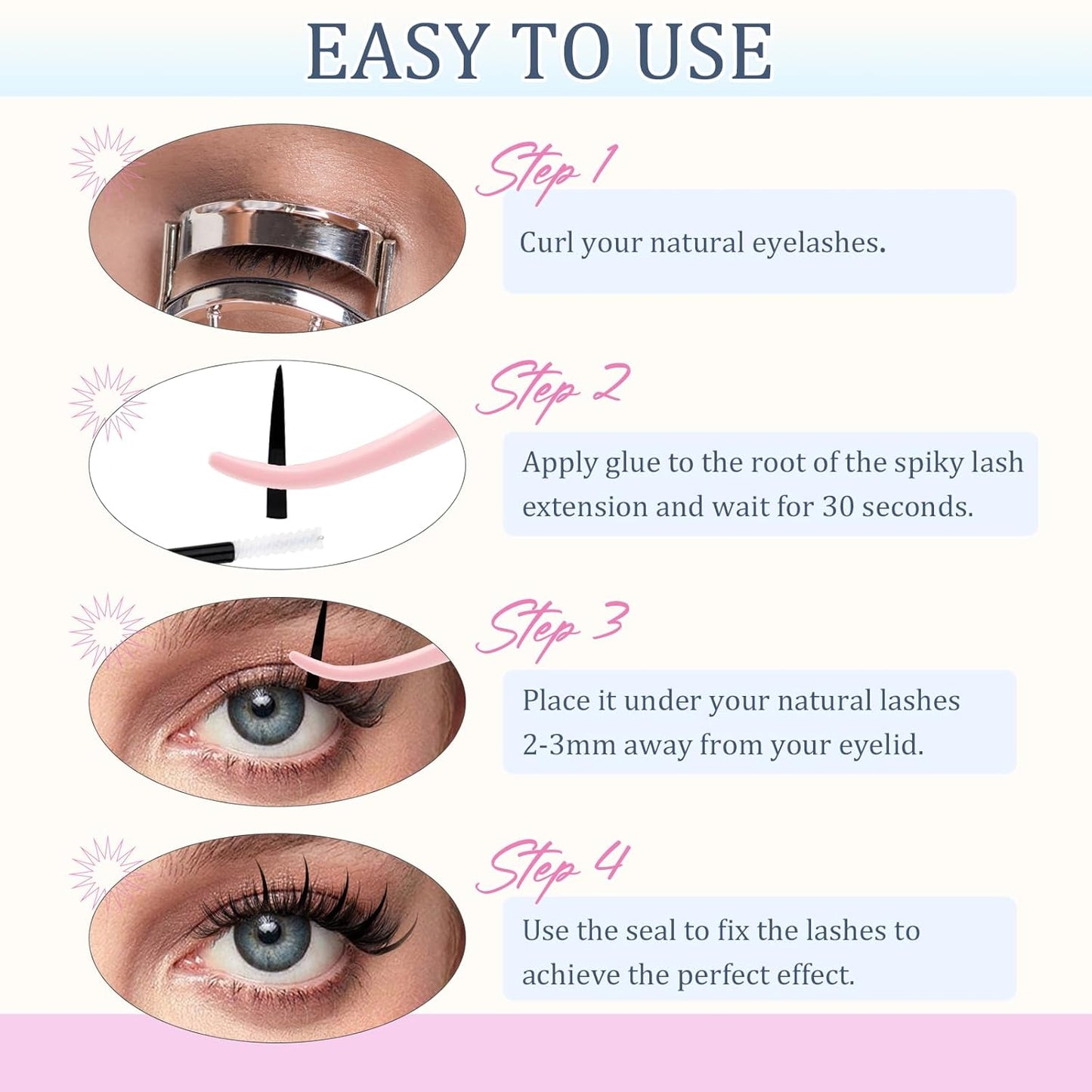 Spike Lash Clusters Lash Spikes D Curl Manga Lashes 13-21mm Soft and Lightweight Fairy Spiky Lash Clusters DIY Eyelash Clusters at Home by FADLASH (0.07D, 13-21mm)