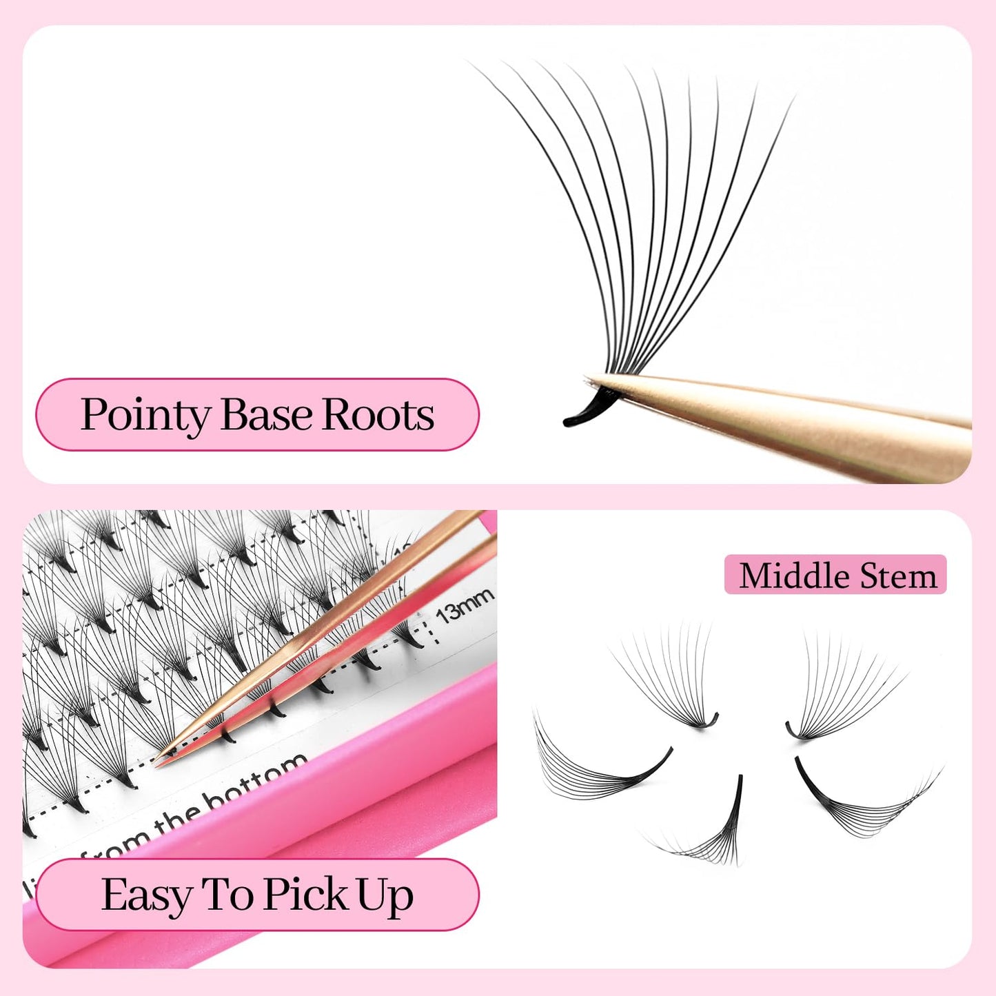 Premade Fans Eyelash Extensions 9D Volume Lash Extensions 0.07 Thickness Eyelash Extension C Curl Premade Lash Fans Mix 9-16mm Fluffy Soft Handmade Lash Fan Eyelashes(9D-0.07-C,9-16mm)