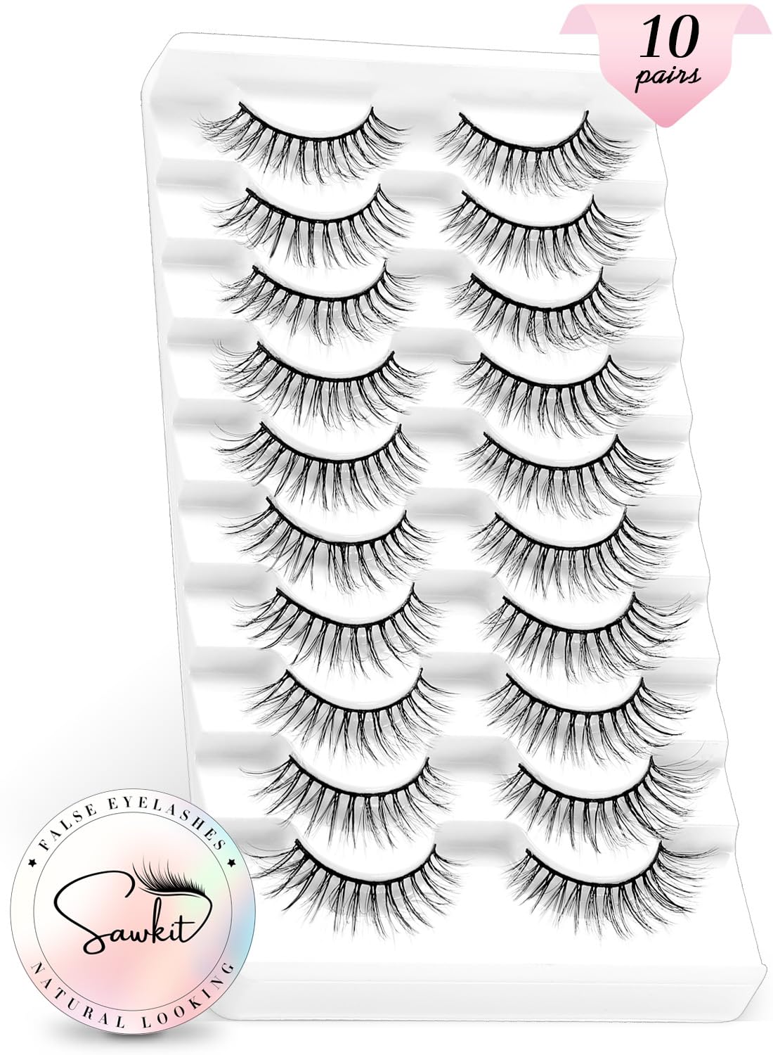 Classic Fake Eyelashes – 8-12mm – Lash Extensions – Luxurious Natural Mink Lashes Eyelash Extensions – Comfortable and Easy to Apply – High-End Fiber Lashes for Superior Volume