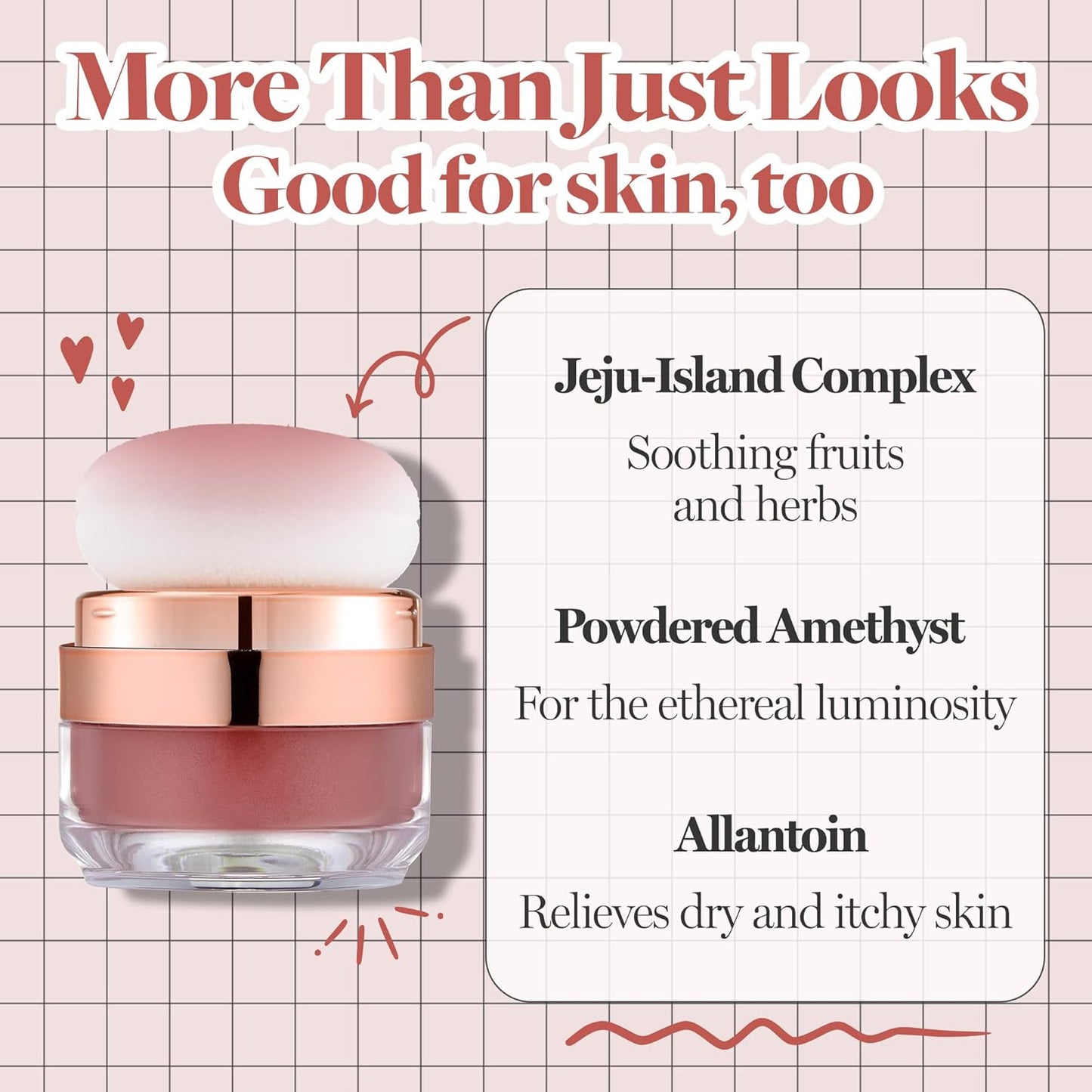 Hope Girl 3D Powder Blusher 0.17oz | Skin-Loving Korean Mini Blush for Cheeks and Eye Makeup w/Allantoin | K Beauty Cool Toned Vibrant Sunkissed Fine Powder Makeup Blush Cosmetics (#07 Dry Rose)