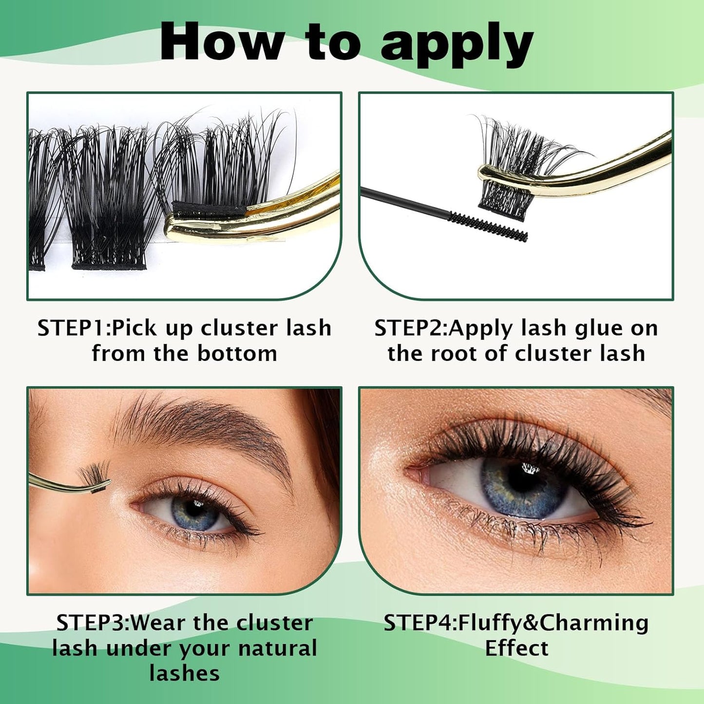 Lash Clusters,96 Pcs Cluster Lashes D Curl 14mm DIY Lash Extensions Eyelash Clusters,KEYYOU Volume Wispy Individual Lashes Soft&Comfortable Easy DIY at Home(Y04,D-14mm)