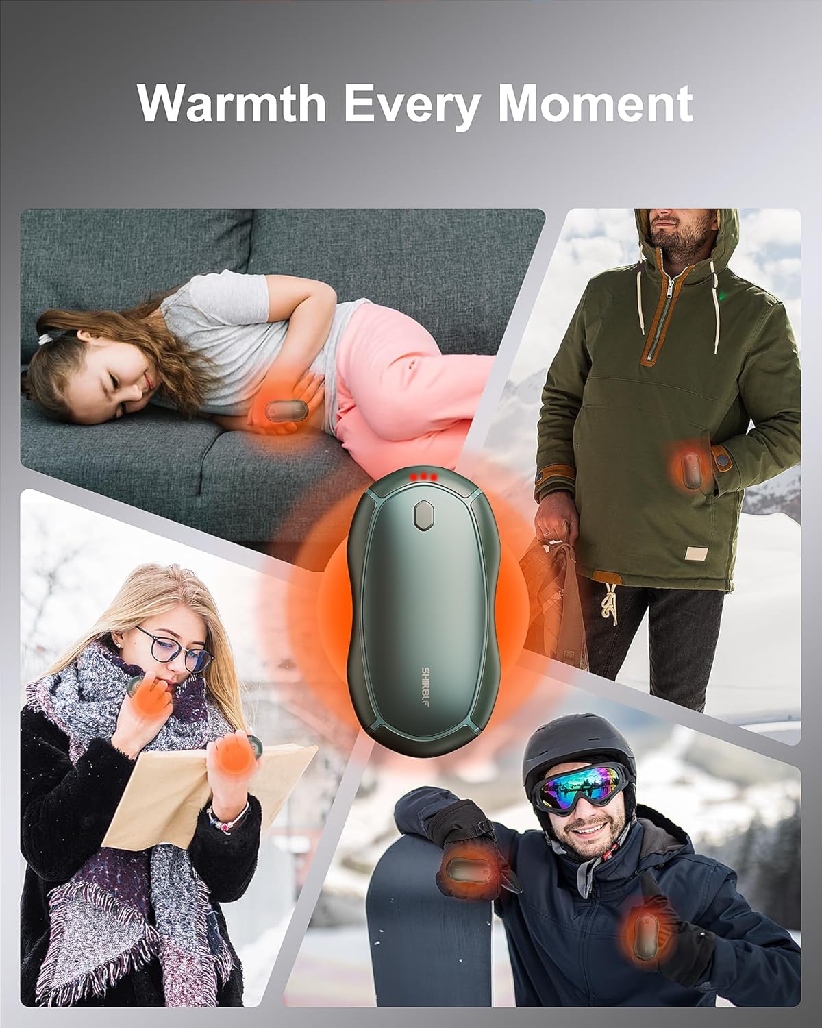 Hand Warmers Rechargeable, Electric Hand Warmers 2 Pack with Smart Chips Long Safe Heat, Portable Pocket Heater,Gifts for Christmas,Golf,Camping,Hunting, Stocking Stuffers