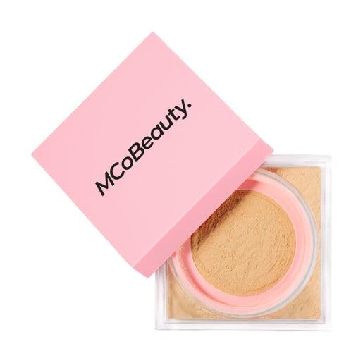 MCoBeauty Loose Powder Cool & Set - Natural Medium, Finely Milled Water-Based Setting Powder, Vegan, Cruelty Free Cosmetics