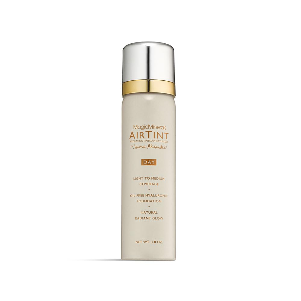 Jerome Alexander MagicMinerals AirTint Tinted Moisturizer AirBrush Spray Light Shade | Tinted Moisturizer Spray with Anti-Aging Ingredients | Dark