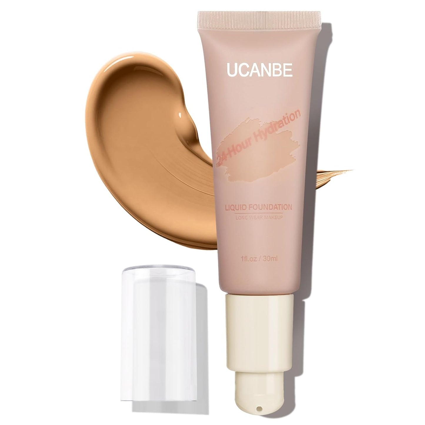UCANBE Matte Liquid Foundation Makeup, Medium to Full Coverage Waterproof Longwear Serum Cream Foundation for Combination & Oily Mature Skin, Lightweight Hydrating & Nourishing, Soft Tan, 1 fl. oz.