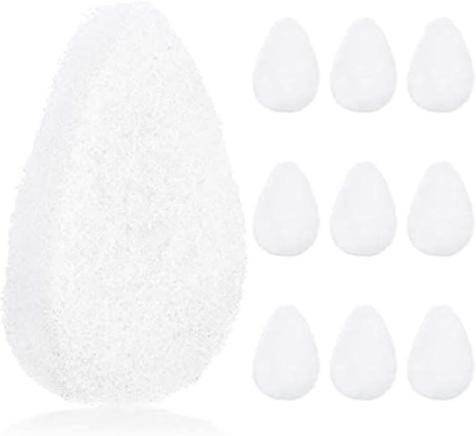 IMPRESA 10 Pack Facial Sponge for Daily Deep Cleansing - Regular Buff Style Exfoliating Pads for Removing Dead Skin, Dirt & Makeup - Normal to Oily - Made in The USA - Reusable Puf - White