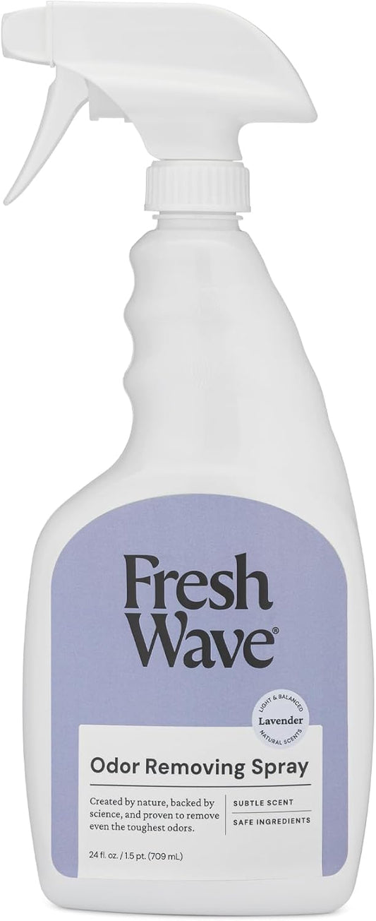 Fresh Wave Lavender Scent Odor Eliminator Spray & Air Freshener, 24 fl. oz. | Odor Absorber for Home, Furniture, Fabrics & Trash | Safer Odor Relief