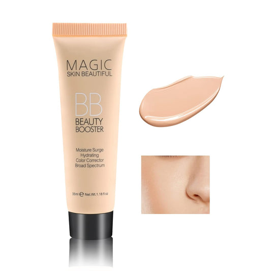 Boobeen Hydrating BB Cream, Full-Coverage Foundation & Concealer, Color Correcting Tinted Moisturizer for All Skin Types - Evens Skin Tone