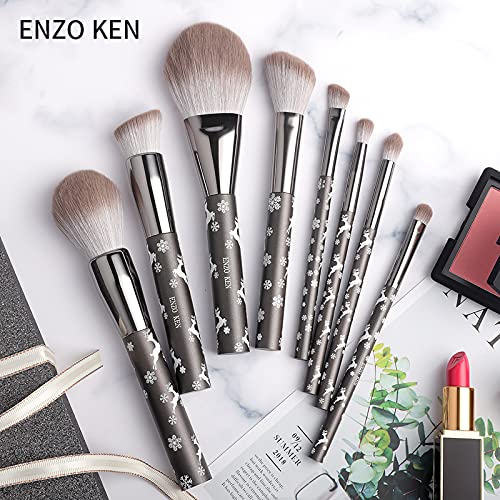 Natural Goat Hair Makeup Brush Set Professional, Snowflake Cosmetic Brushes Makeup Set, Natural Makeup Brushes, Natural Bristle Makeup Brushes, Natural Hair Makeup Brushes Set Professional.