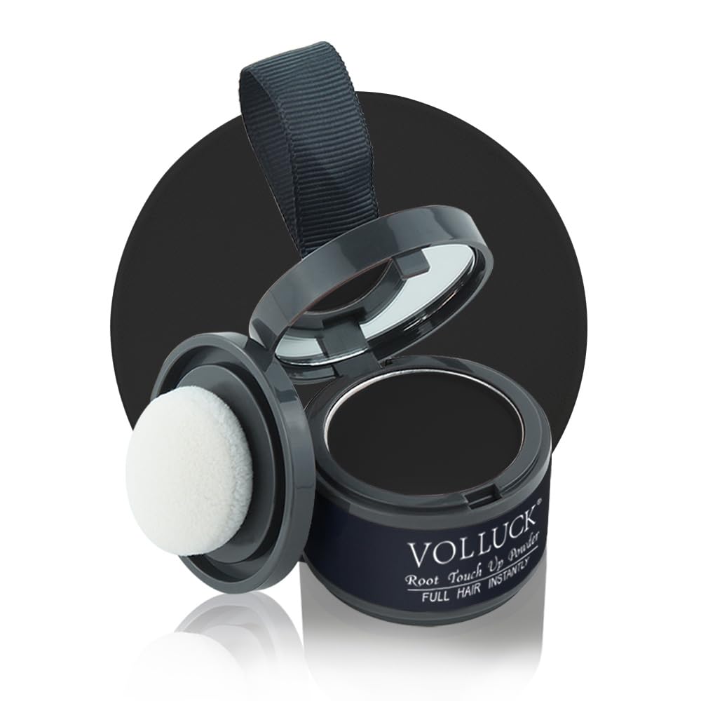 ONLOOKERS Root Touch Up Hair Concealer, Instant Gray Hair Root Cover Up, Hairline Powder and Volumizer (Dark Black)