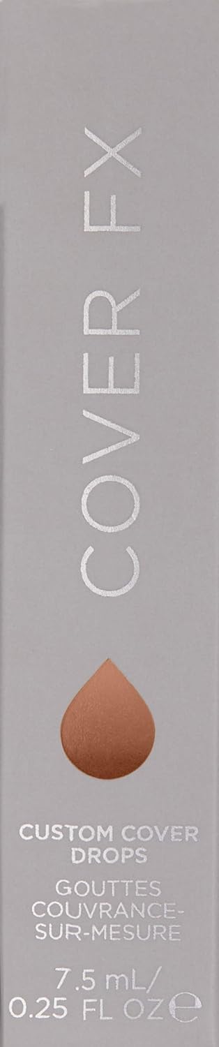 COVER FX Custom Cover Drops, Multi-Use Shade-Adjusting Liquid Foundation and Concealer Makeup, Vegan & Cruelty-Free Lightweight Skin Enhancer, 0.25 Fl Oz, N Deep 4