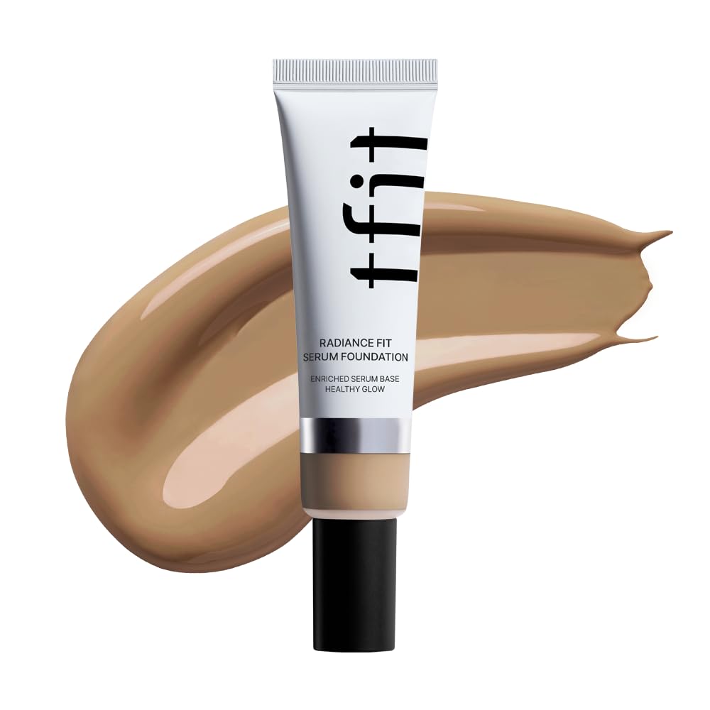 TFIT Radiance Fit Serum Foundation - Flawless Coverage, Dewy finish, Long-lasting, Lightweight, Korean Makeup,1.05 Oz. (W04 Buff, 1.05 Oz.)