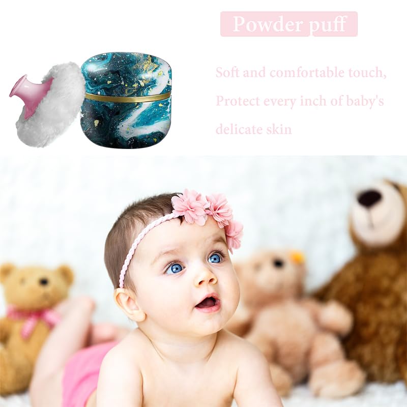Body Powder Puff and Container for Dusting Powder, Women Powder Puff and Powder Case for Bath and Travel (Universe)