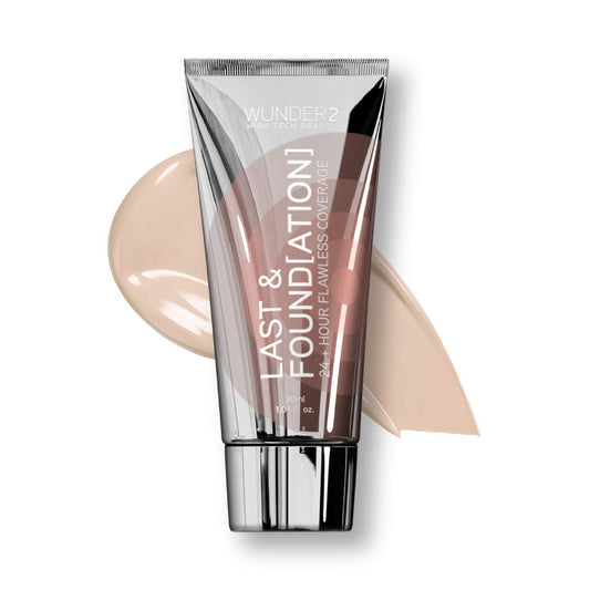 WUNDERBROW Full Coverage Foundation, Last & Found[ation] – Buildable Full Coverage Liquid Foundation For 24+ Hours Wear – Long Lasting, Waterproof, Porcelain