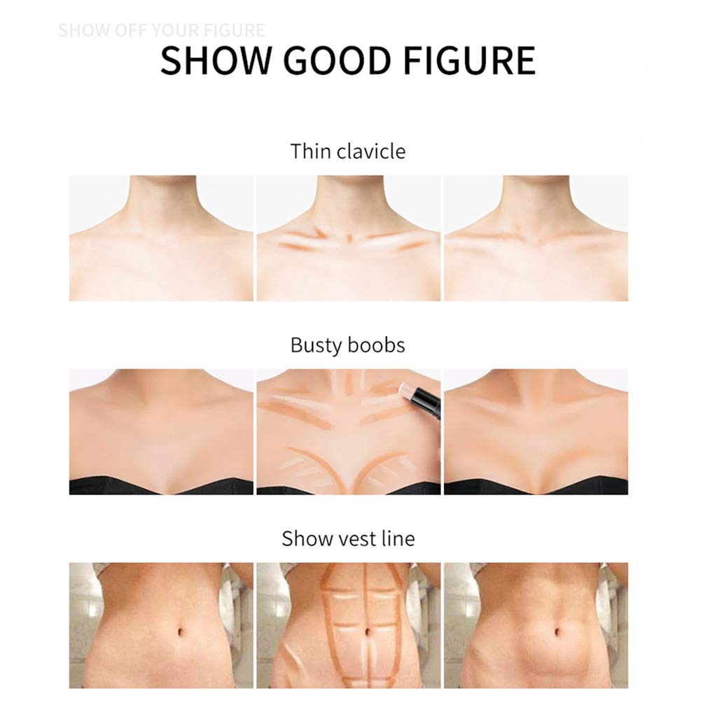 MEICOLY Cream Contour Stick Trio,Bronzer Highlighter Stick,2 in 1 Double Head Facial Repair Concealer Stick,3D Body Makeup Shading Trimming Stick,Smooth Gliding Face Illuminator Makeup,6 Colors