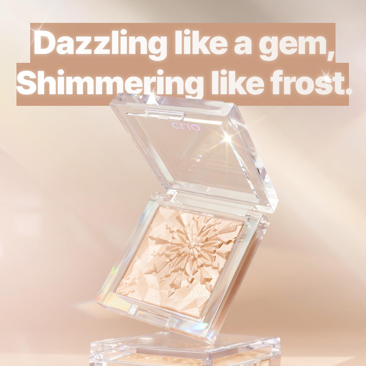 CLIO Prism Highlighter makeup, High Glossy Face Illuminator, Pearl Shimmer Smooth Baked Powder, Glitter Long- Lasting (01 Gold Sheer)