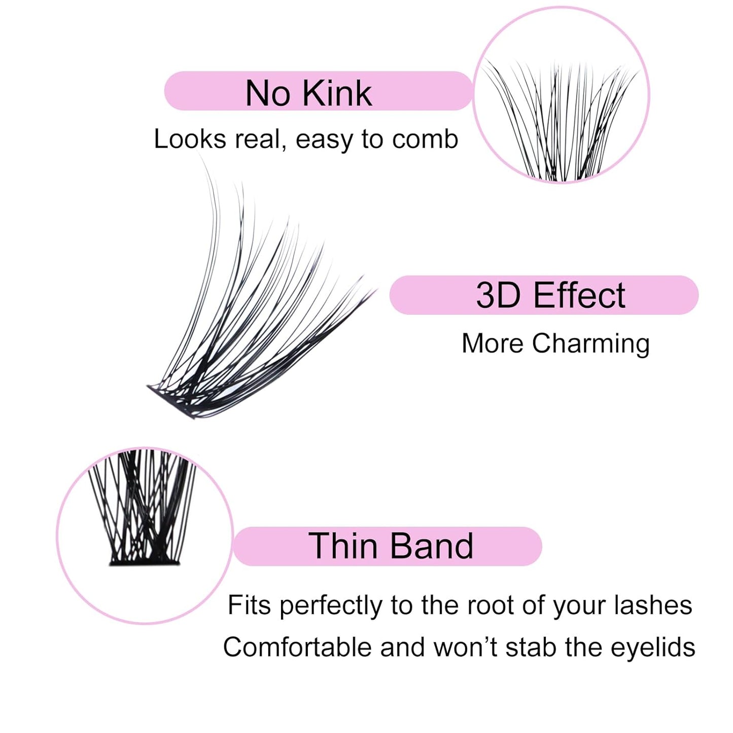 Eyelash Clusters LAUBESS Lash Clusters Individual Lashes Cluster Eyelash Extensions DIY at Home Waterproof Cluster Lashes (40D-C-9-16)