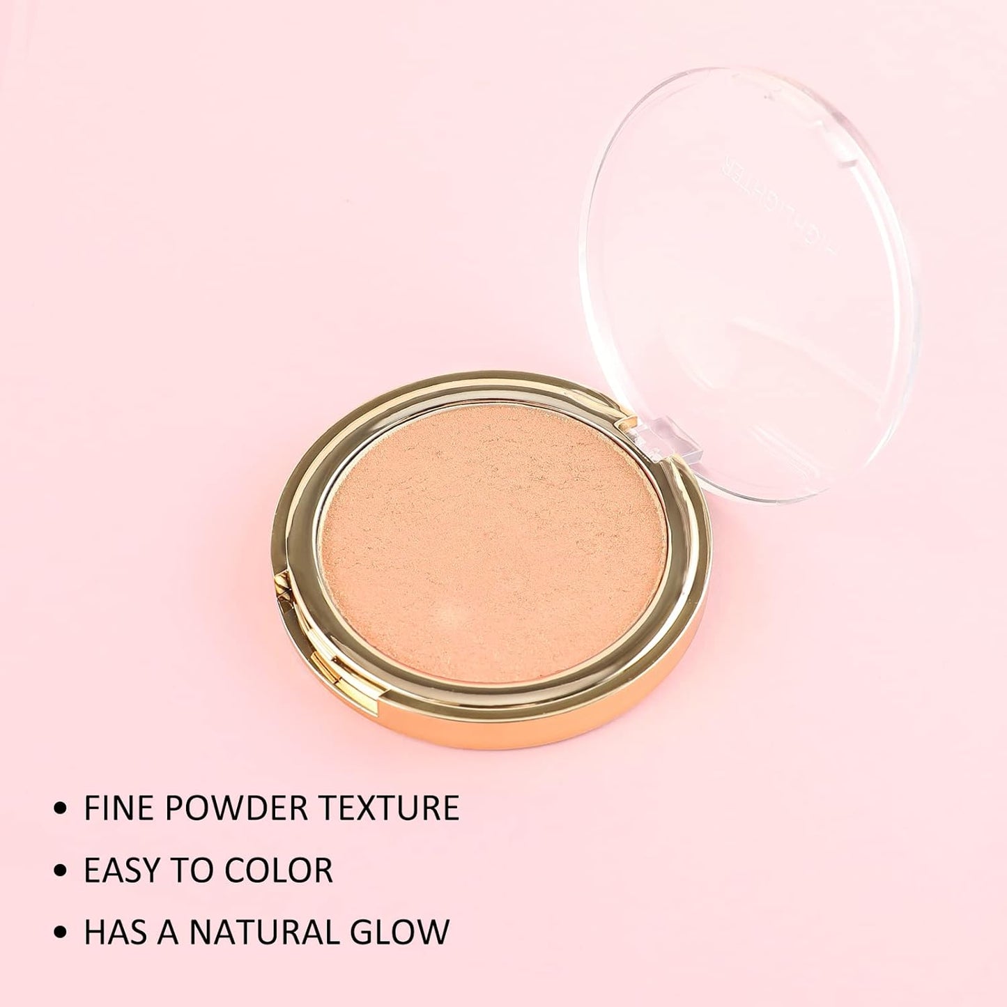 Boobeen Highlighter Powder Palette - Glow Shimmer Illuminator for Face Highlighter Makeup, Long Lasting Brighten Skin