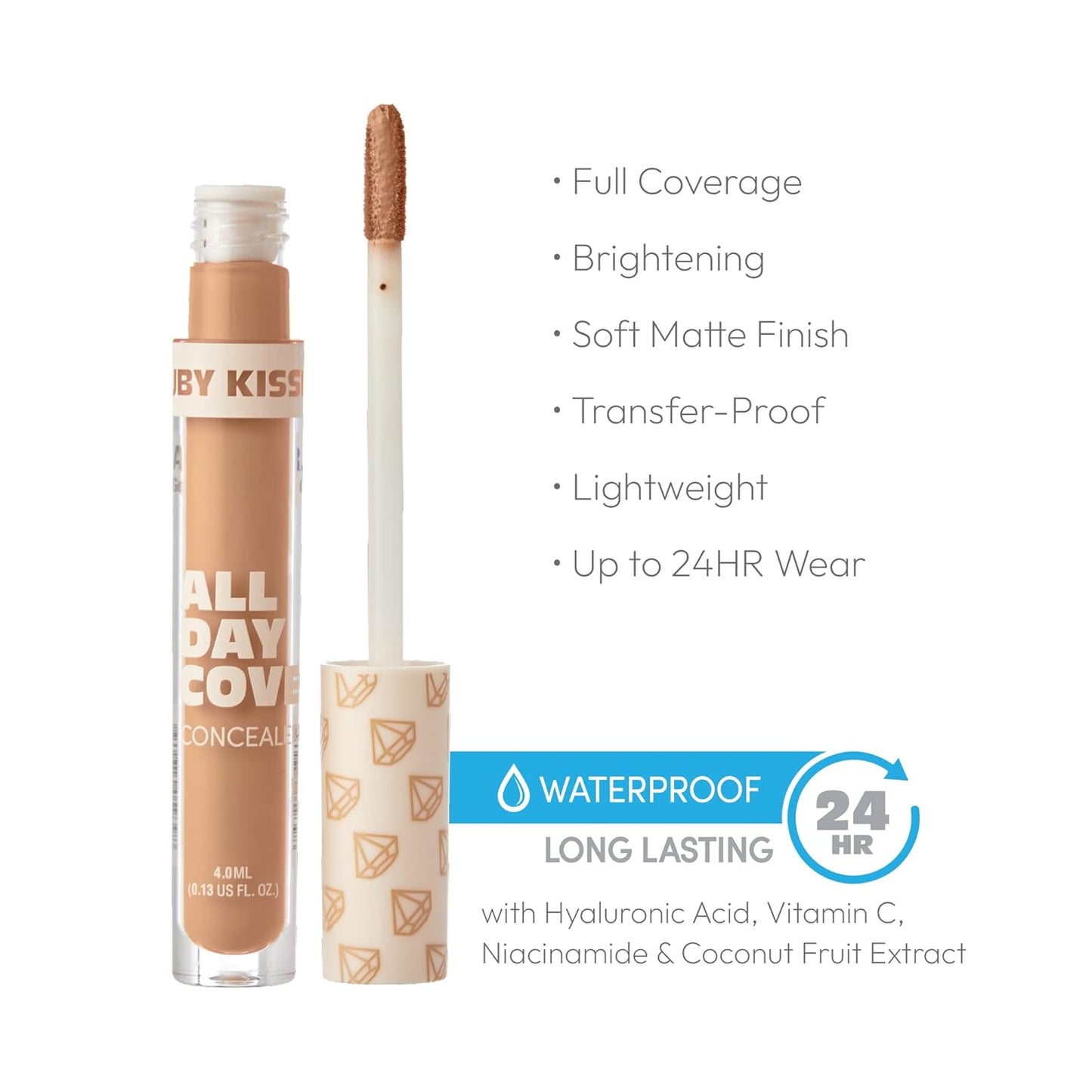 Ruby Kisses All Day Concealer Lightweight Full Coverage Multi-Use Concealer 0.13 Fl Oz (Classic Tan)