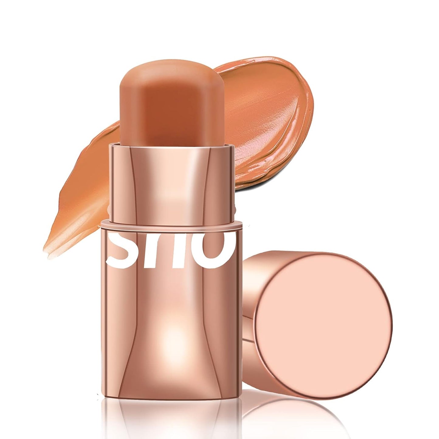 Boobeen Cream Blush Stick for Cheek Makeup, Multi Stick Makeup Face Blush Stick Matte Natural, Lightweight Buildable Blush Makeup Stick for Cheeks Eyes and Lips, Nude Creamy Formula