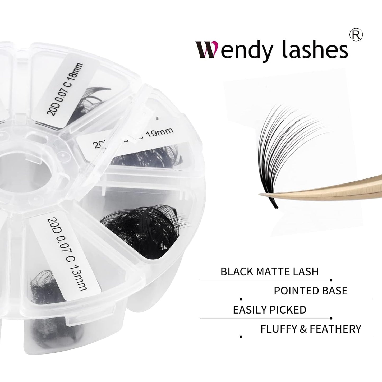 Pre-made Fans for Eyelash Extension 500+20D D Curl Handmade Loose Volume Lashes9-16mm