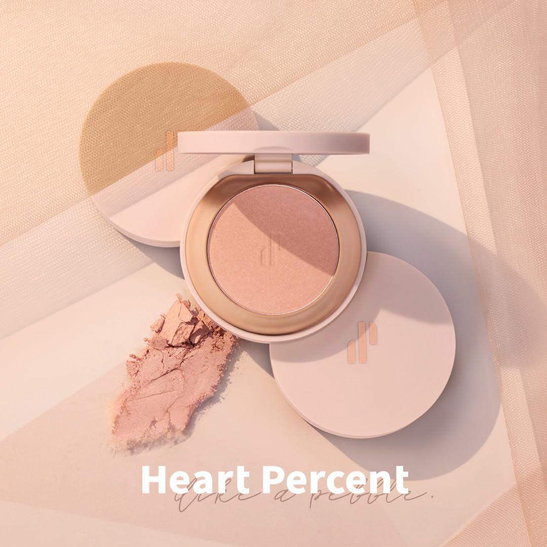 Heart Percent Dote on Mood Glow Blush, Smooth Radiant Color Luminous Shimmering Stain Finish Cheek Makeup Blush (01. Rose Plush)