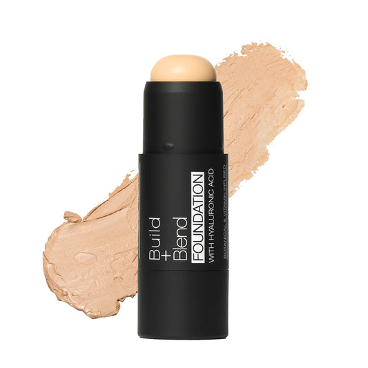 Palladio BUILD & BLEND Foundation Stick, Medium Coverage Buildable Contour Stick for Face, Ultra Blendable Creamy Formula for a Natural Shine Free Finish, 0.25 Ounce (Natural Ivory)