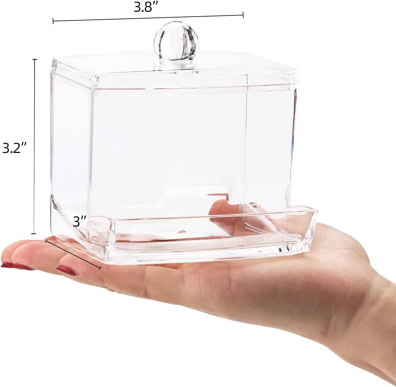 Tbestmax 2 Pack 10oz Qtip Dispenser Big Clear Qtip Holder, Bathroom Container Organizer Accessories Decor for Storage-Qtips Cotton Ball