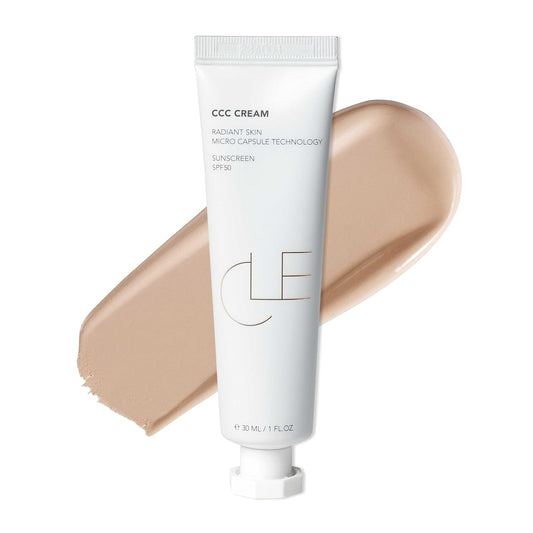 CLE Cosmetics CCC Cream (Neutral Medium Light 201 / SPF 50) - Color Correcting CC Cream with Sunscreen - Lightweight, Hydrating, Light to Medium Coverage Foundation - BB & CC Hybrid - 1 fl oz