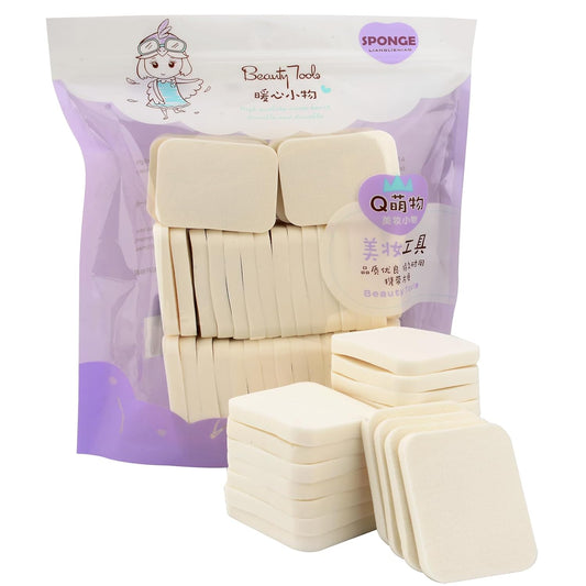 40 PCS Makeup Blenders Sponges Set, Use for Dry and Wet, Perfect for Full Face Curve Blending, Cream, Liquid, Powder Foundation Cosmetics, Latex Free & Soft & Flexible, Square