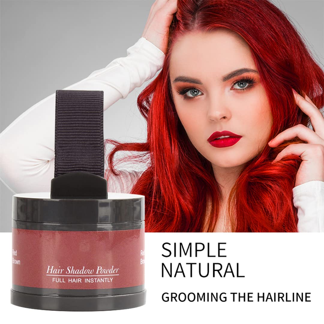 Hairline Powder (Red-Brown Bright) - Instantly Cover Gray Hair with Color Shadow, Touch-Up for Thin Hair 4g