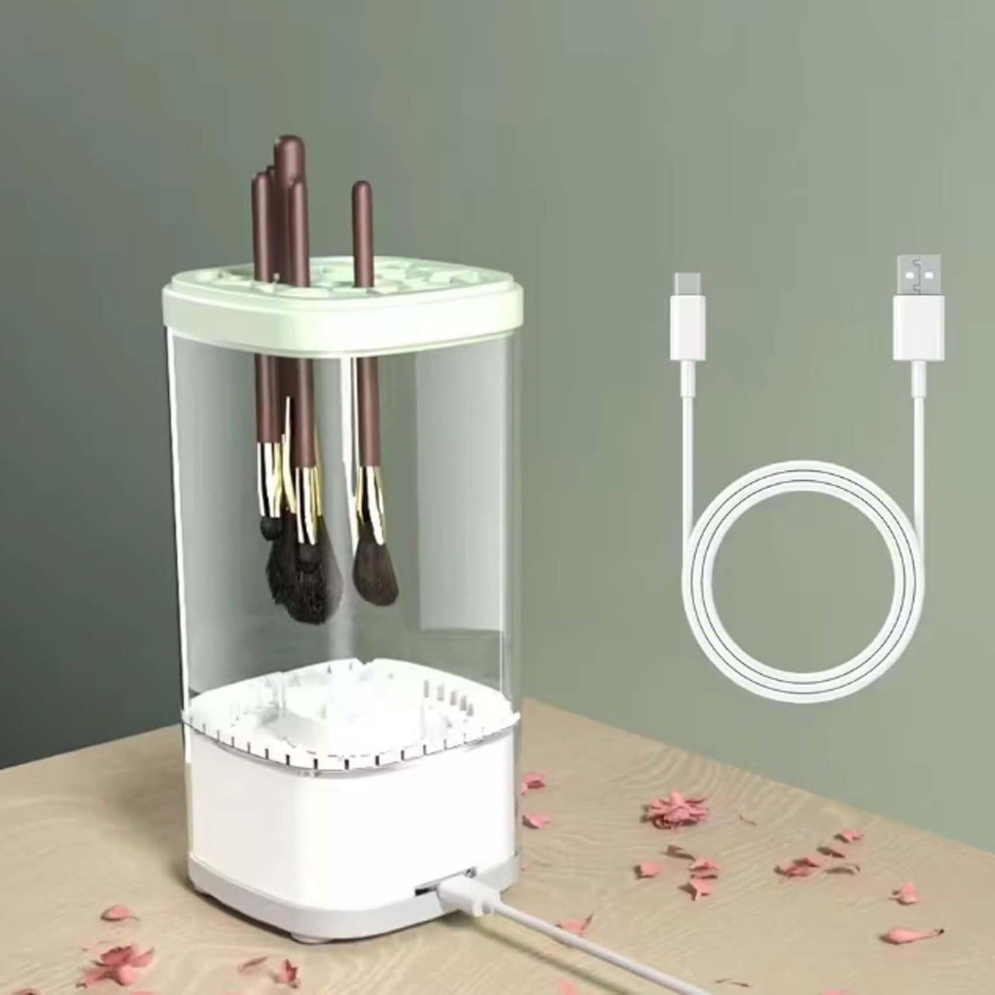 Wavearnn Electric Makeup Brush Cleaner,2025 upgrade 2-in-1 Electric Makeup Brush Automatic Cleaner,Efficient Deep Cleaning All Types Of Brushes,For All Types Of Brushes Set (Plug-in type,2PCS A)