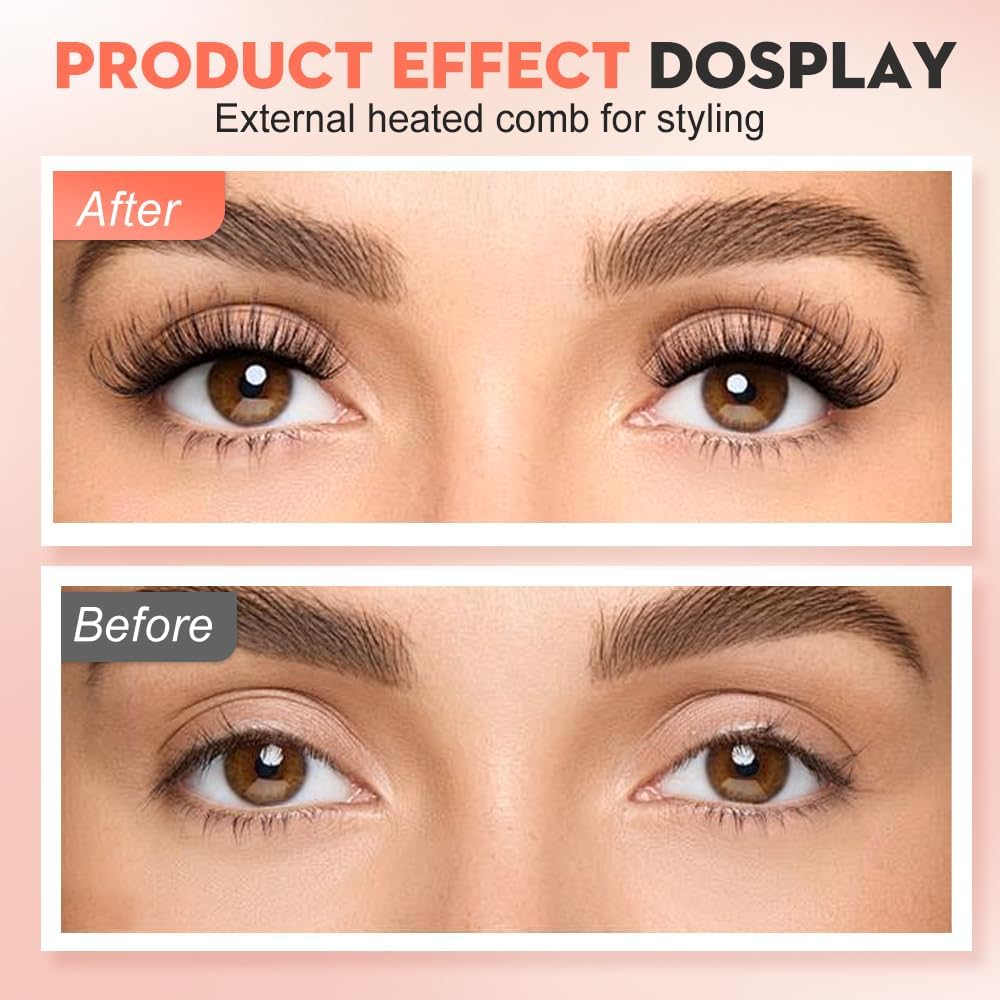 Heated Eyelash Curler, 2025 New Electric Eyelash Curler with LED Display, Portable Rechargeable Eye Lash Curlers Heated Makeup Tool for Women Girls (White)