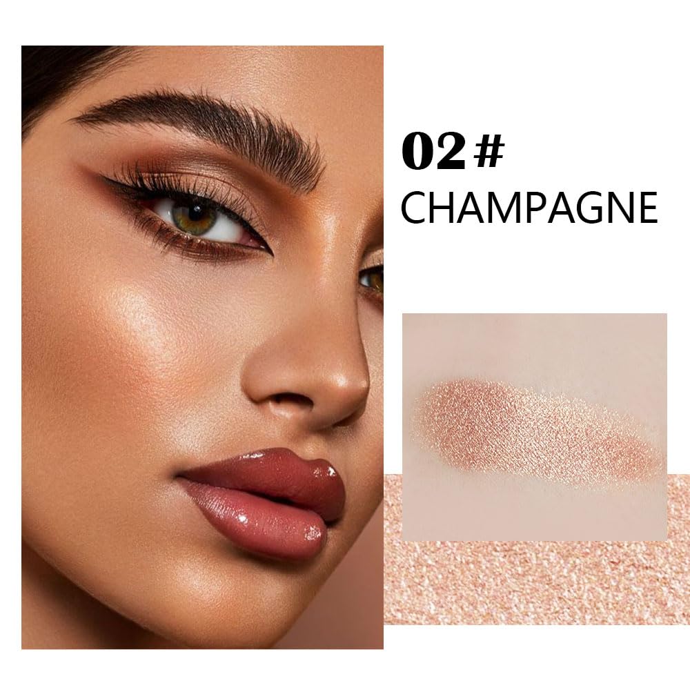evpct Champagne Face Highlighter Makeup Shimmer Glitter Diamond Sparkly Highlighters Makeup Palette Powder for Face Body Cheek Skin iluminadores iluminador de jos maquillaje luminizers E02
