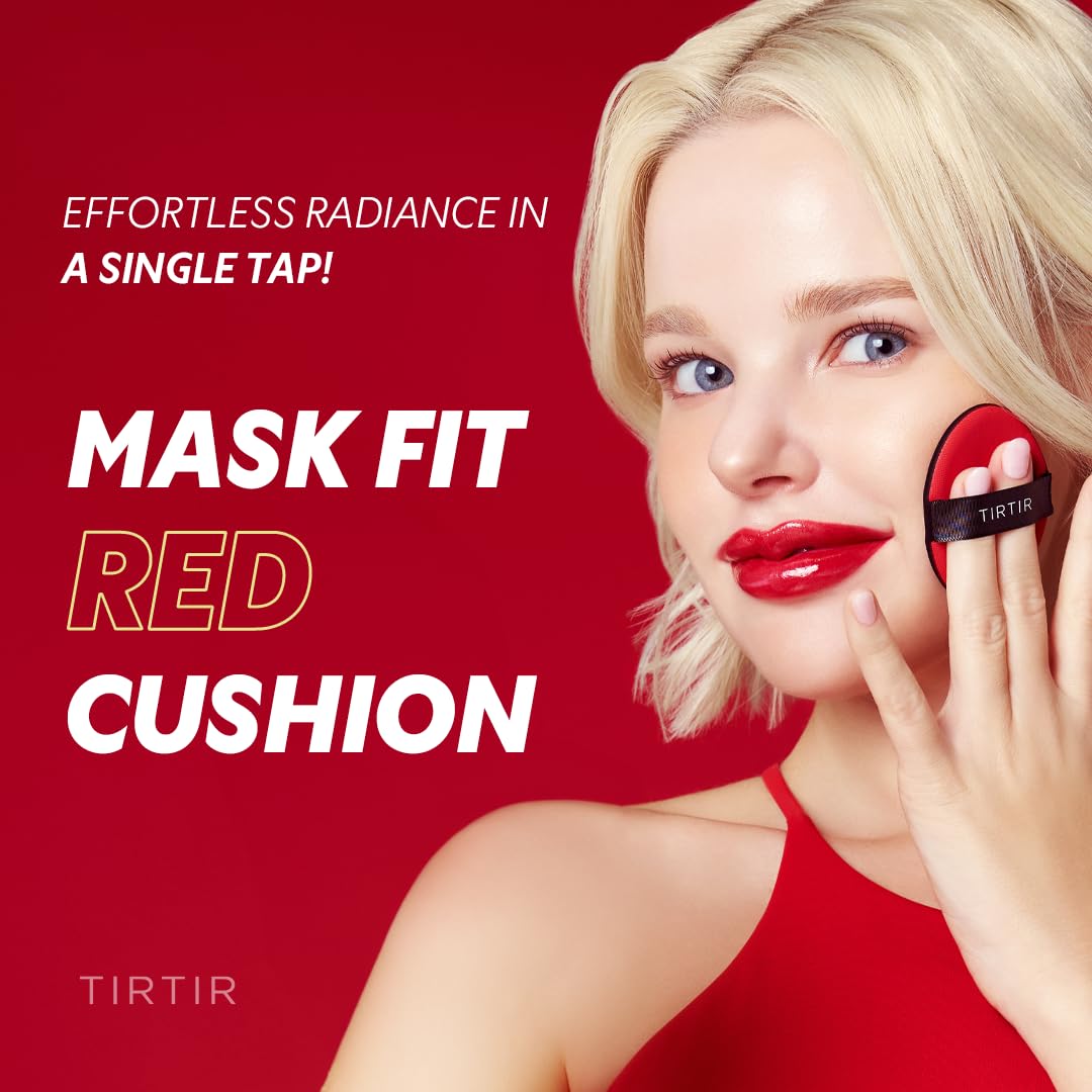 [*Mini Size*] TIRTIR Mask Fit Red Cushion Foundation | Full coverage, Weightless, Skin fit, Satin Glow Finish, Korean Makeup, beauty, Tattoo cover up, Buildable (#29N Natural Beige, 0.15 Fl Oz)