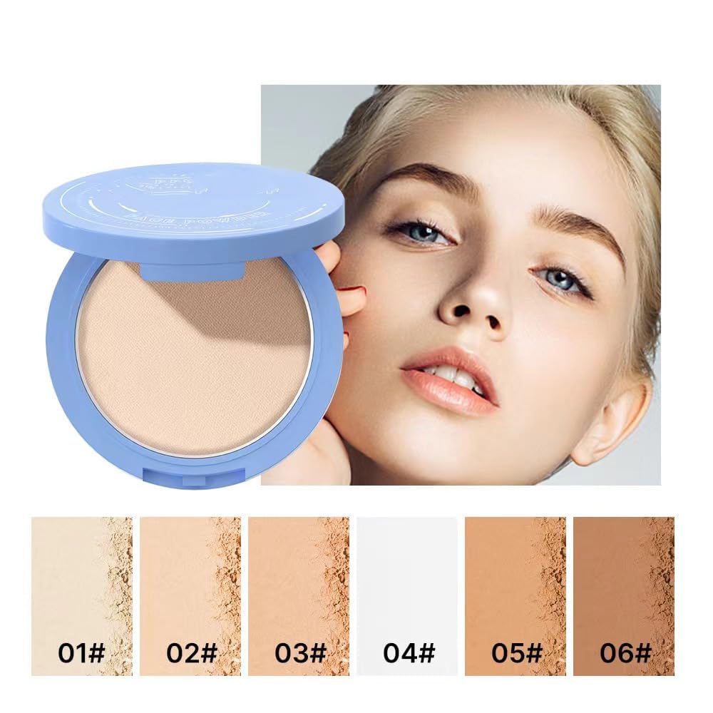 Beauty Powder Cake For Makeup Hold, Face Powder Waterproof Sets Makeup, Matte Perfection Pressed Powder, Long Wearing, Oil & Shine Control for All Skin Tones (#8, 1)