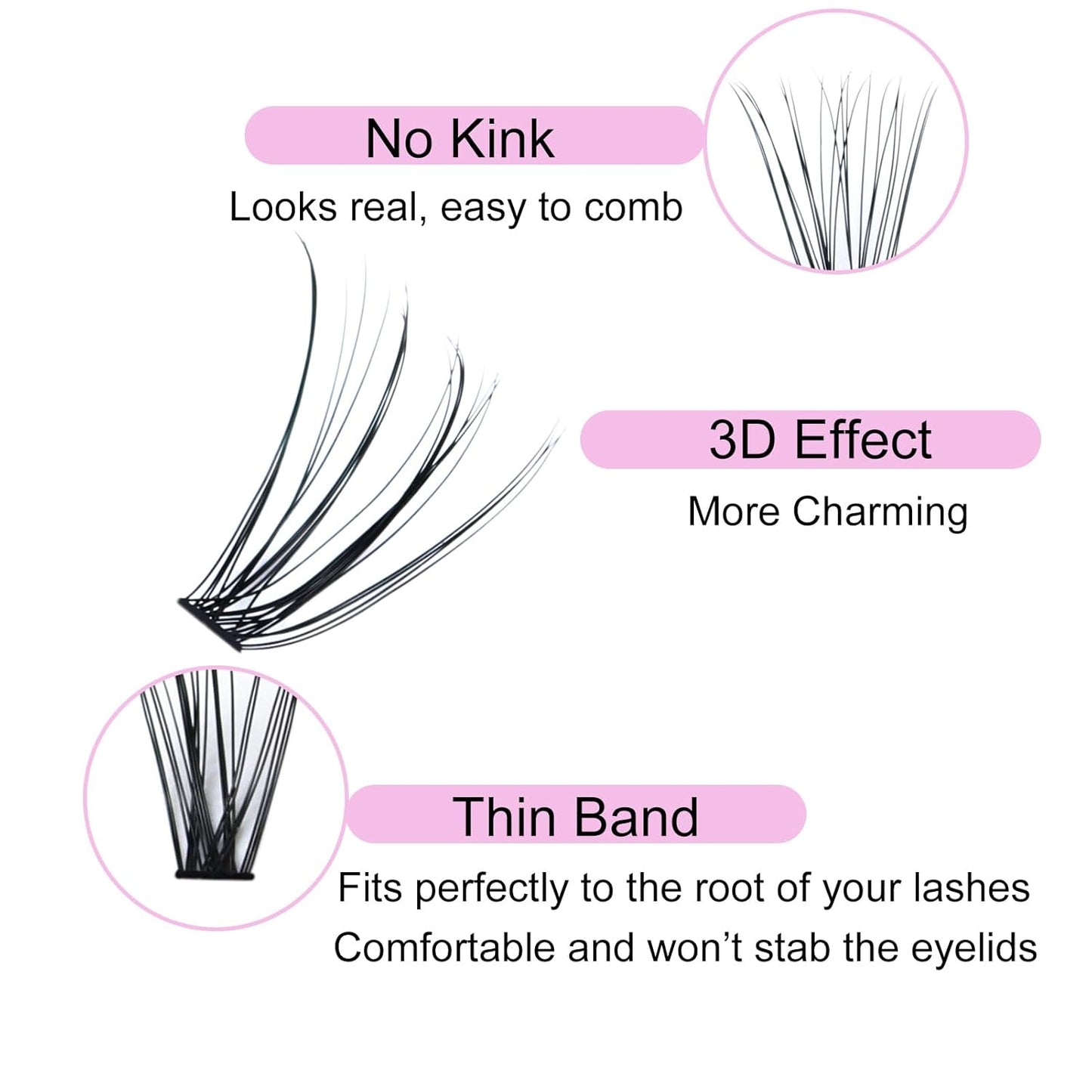 Eyelash Clusters LAUBESS Lash Clusters Individual Lashes Cluster Eyelash Extensions DIY at Home Waterproof Cluster Lashes (20D-0.07C-9-16)
