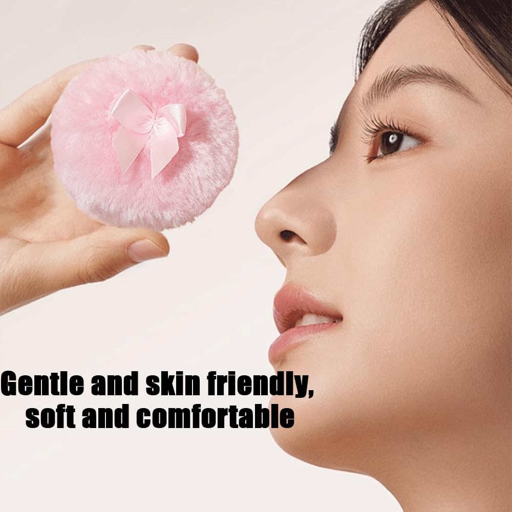 Luxury 4 Inch Glass Loose Powder Container with 2 Soft 3.5" Puffs｜Non-Sealed Refillable Organizer Storage for Body Powder Makeup & Jewelry & Setting Applicator(Crown-Colorful)