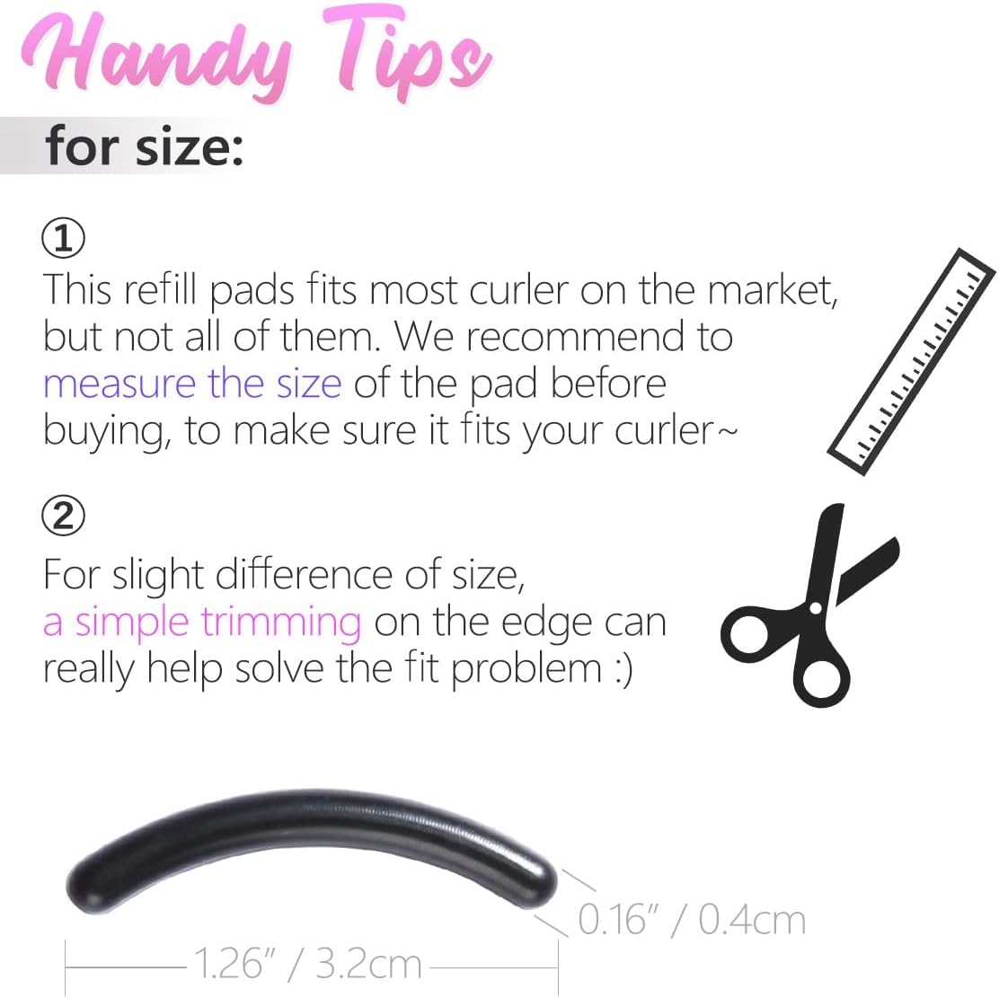 40 pcs Eyelash Curler Refills Curler Refill Pads Soft Rubber Curler Replacement Refills Pads for Universal Eyelash Curler with a Clear Storage Box (Black, Purple, Rose Red, Pink * 10)