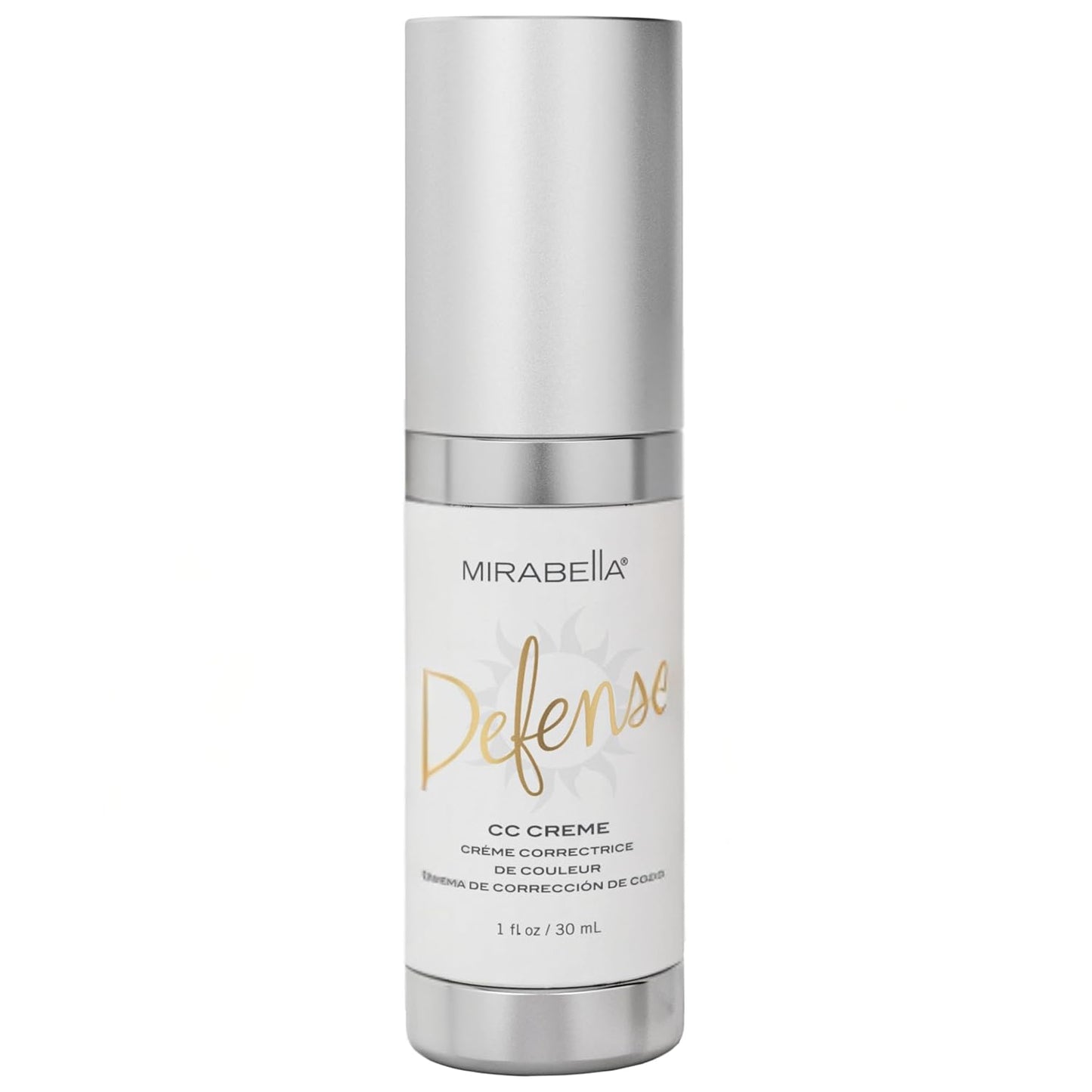 Mirabella Defense CC Creme Full Coverage Foundation with SPF 20, CC Cream Foundation with Sunscreen & Hyaluronic Acid, Oil Control with Salicylic Acid - Medium