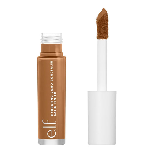e.l.f. Hydrating Camo Concealer, Covers Blemishes & Under-Eye Circles, Full-Coverage & Delivers A Satin Finish, Vegan & Cruelty-Free, Deep Caramel