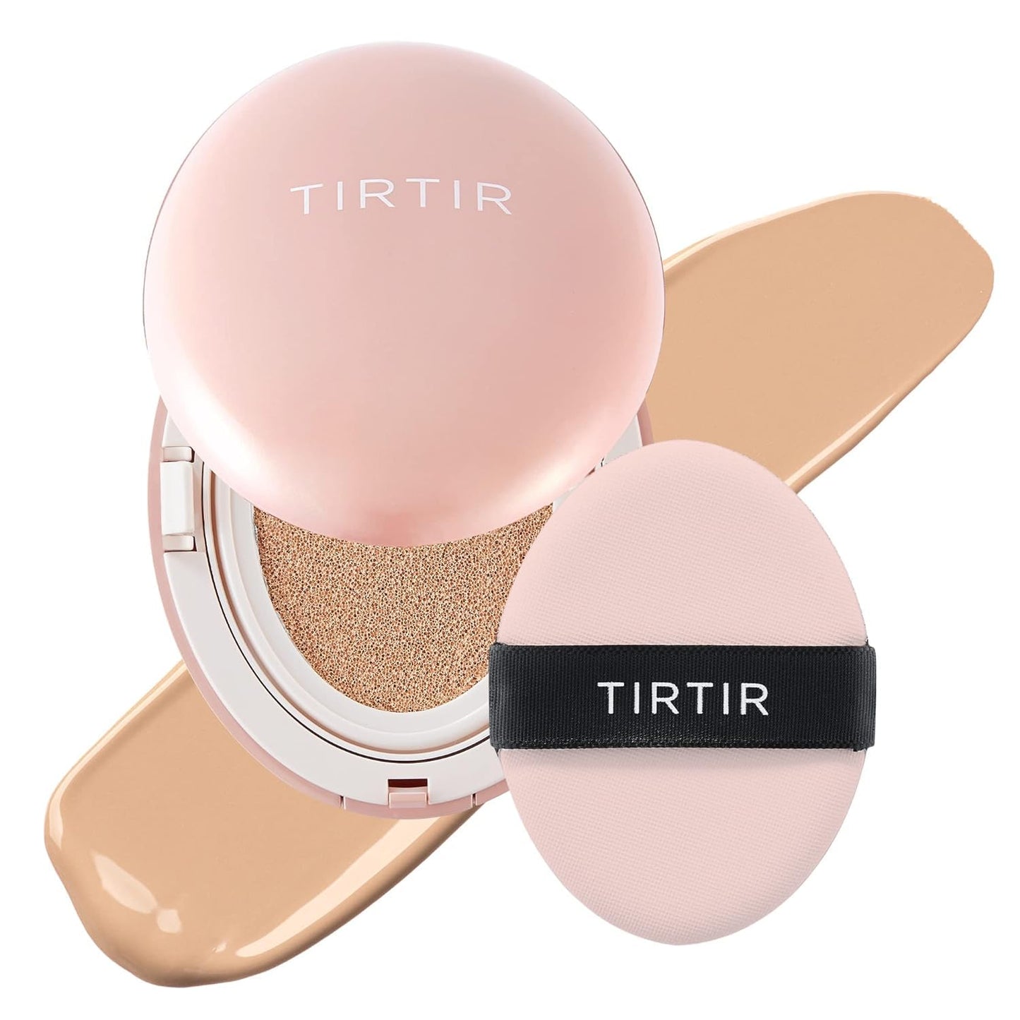 [*Mini Size*] TIRTIR All Cover Pink Cushion | Korean Cushion Foundation, (#24N Latte, 0.15 Fl Oz)