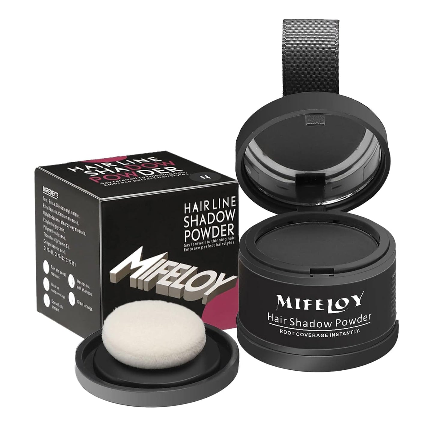 Touch Up Hair Color for Grey Roots, Concealer for Beard Line and Eyebrows, Instantly Conceals Thinning Hair and Hairline, Dark Grey